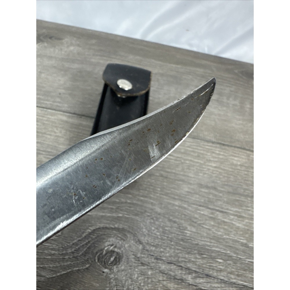 Buck 110 Folding Hunter Knife. 3-dot. (1980-81) USA. Original Leather Sheath - Picture 5 of 9